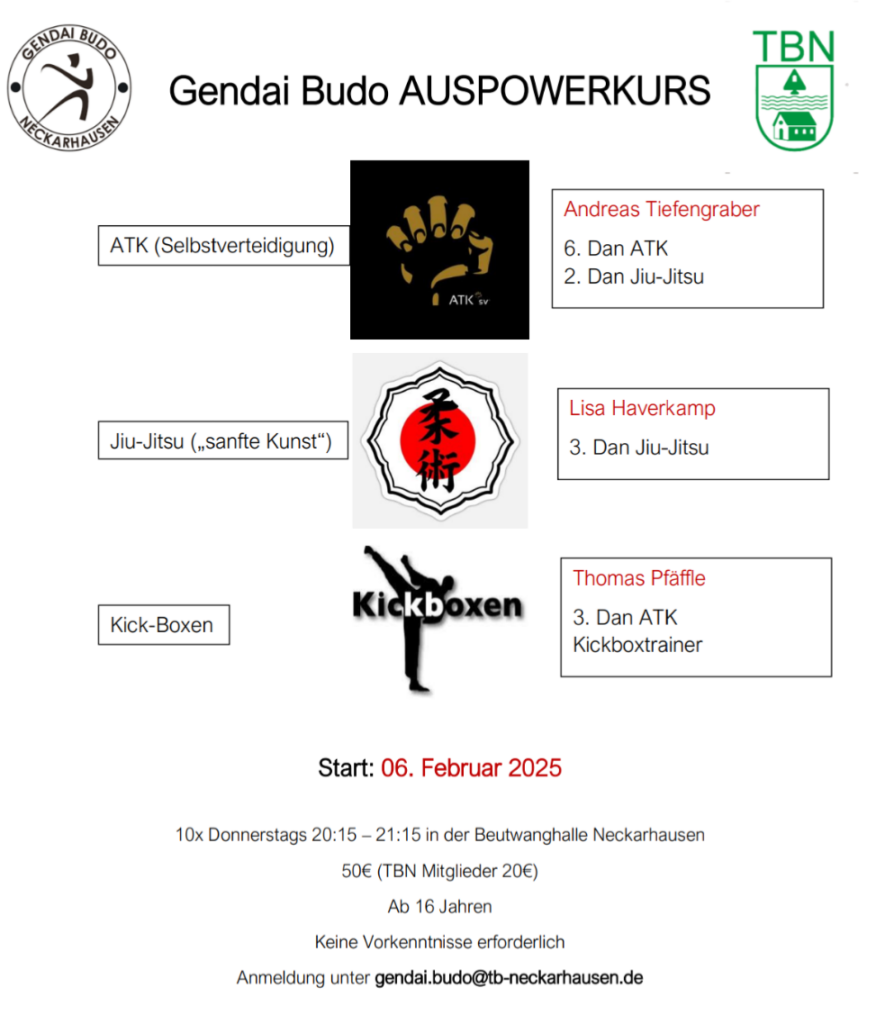 Gendai Budo Auspowerkurs ab Februar